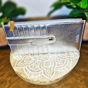 Silver Zipper Cardholder